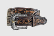 Men's Stetson Belt, Dark Brown Tooling, Stetson Buckle