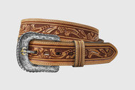 Men's Stetson Belt, Tan Acorn Tooling, Stetson Buckle