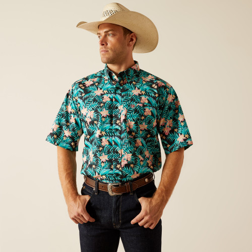 JI-MA PRO ストライプ 花柄 バロック シルク シャツ S24_MNS_WEST_10051530_front_wa