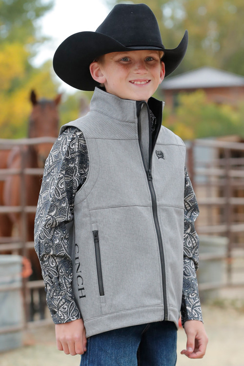Boy's Cinch Vest, Bonded, Stone - Chick Elms Grand Entry Western Store ...