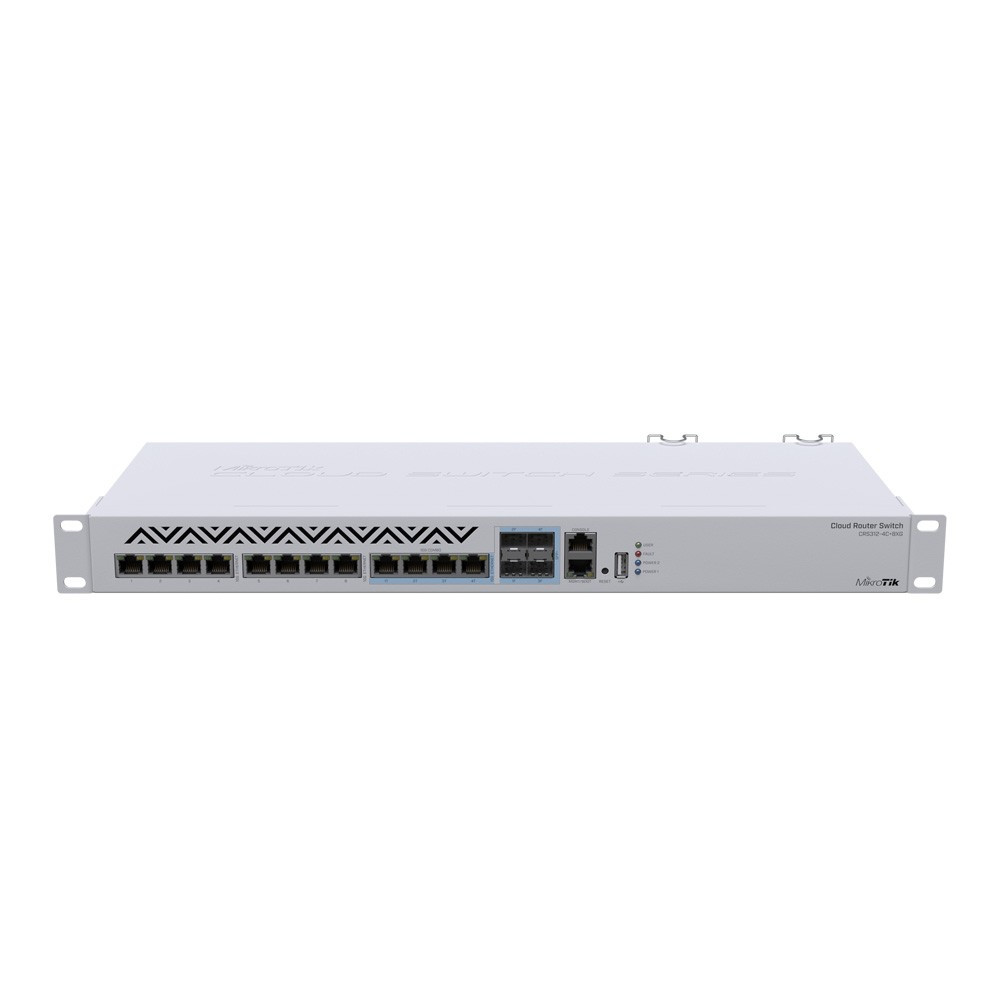 MikroTik CRS312-4C+8XG-RM 12-Port 10GbE Switch with Dual Power Supply