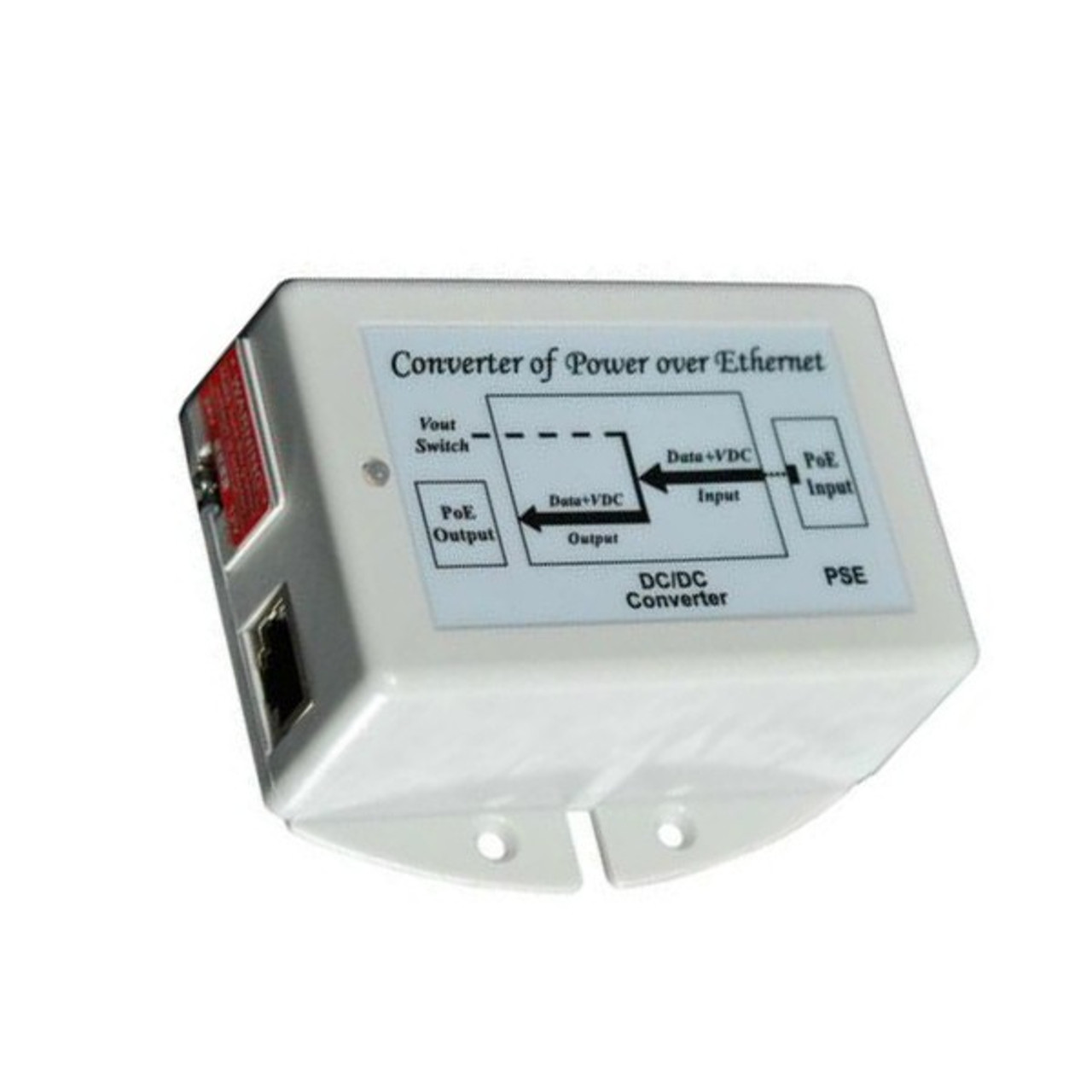 POE-SPLT-4805G | Gigabit PoE Splitter/Voltage Converter, 48V 802.3at Input,  5VDC and Data Output, 25W