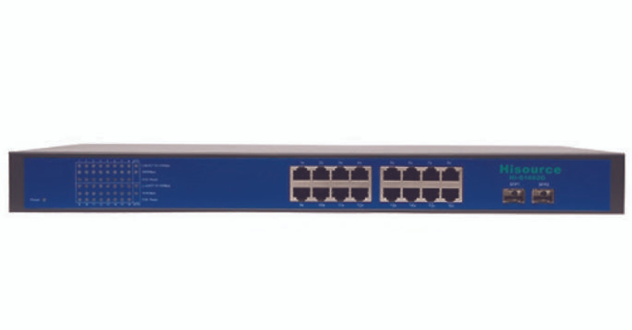 Iuron 18-port PoE Gigabit Switch 16-port PoE 15.4W/30W 2 x 10/100/1000mbps  SFP budget 400W