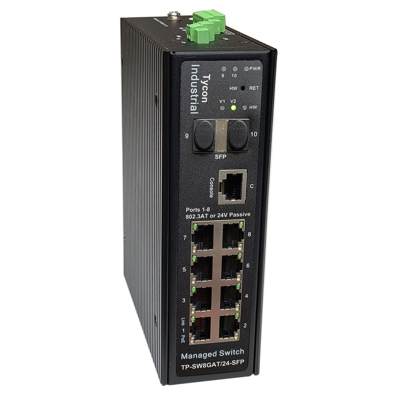 Tycon 10 Port Industrial Managed Gigabit PoE Switch. 8