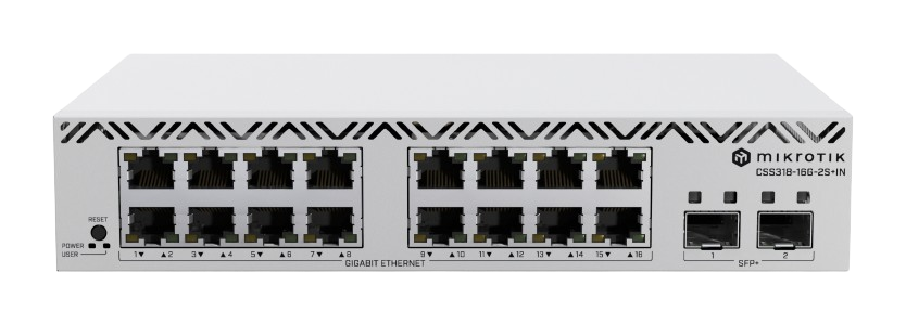Mikrotik 100Gbit Network Set - ネットワークセット MikroTik CSS318-16G-2S+IN 16-Port Gigabit Cloud Smart Switch with