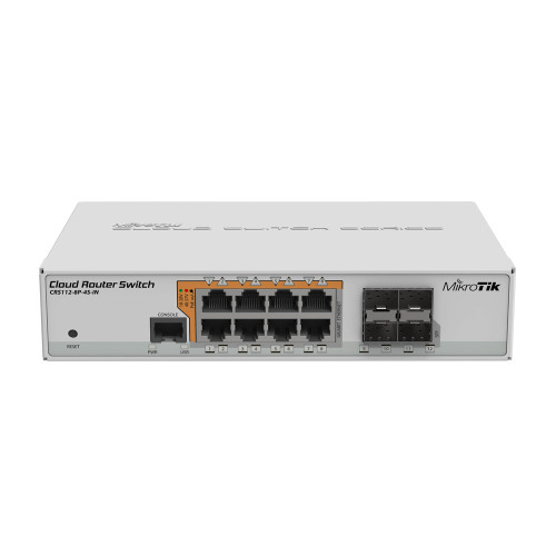 MikroTik CRS112-8P-4S-IN Gigabit Ethernet Smart Switch with PoE-out