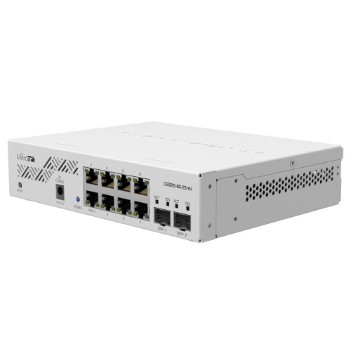 Mikrotik Switch 8x Gigabit Ethernet Ports 2x SFP+ Ports for 10G Fiber and PoE-in