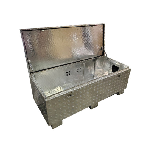 Tycon ENC-AL-65x18x20 Outdoor Aluminum Enclosure Vented Lockable IP65 Weatherproof Cabinet with Hinged Lid and Fan for Battery and Equipment Storage