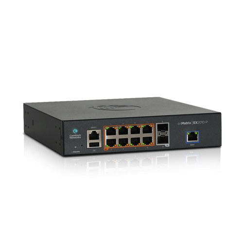 Cambium Networks cnMatrix Intelligent Ethernet PoE Switch 2 SFP Fiber Ports and 8 PoE+ Ports