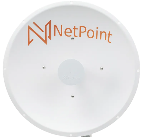 NetPoint NP1-Gen2 (NP5-DP-2FT) 2-Foot Dual-Polarized Parabolic Antenna, 4.9–6.4 GHz, Up to 30 dBi, Dual N-Female with RP-SMA Jumpers