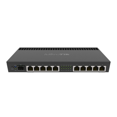 MikroTik RB4011iGS+RM 10-Port Gigabit Router 1x 10Gbps SFP+ Quad-Core 1.4GHz Fanless Rackmount PoE Out