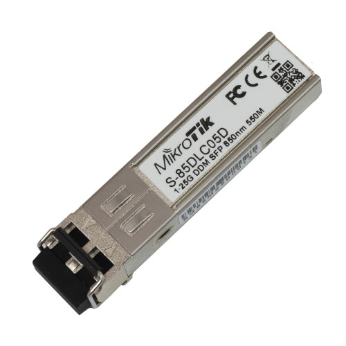 Mikrotik 1.25G SFP transceiver with a 850nm Dual LC connector, for up to 550 meters