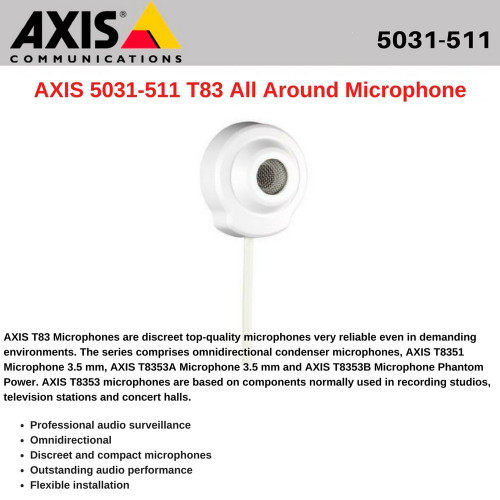 AXIS T8351 Microphone 3.5 mm - Microphone - light gray