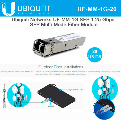 Ubiquiti U Fiber Module UF-MM-1G-20 Multi-Mode Module 1G Fiber SFP