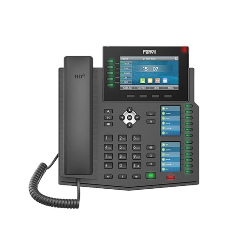 Fanvil X6U High-End IP Phone with 20 SIP Lines, 3 LCD Displays, Gigabit PoE & Bluetooth