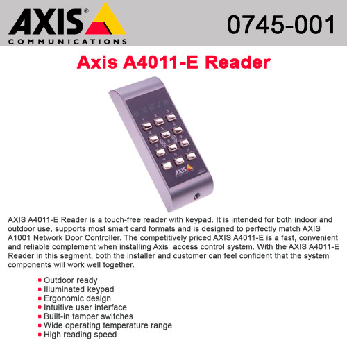 Axis A4011-E Reader - RFID proximity reader / keypad - wired
