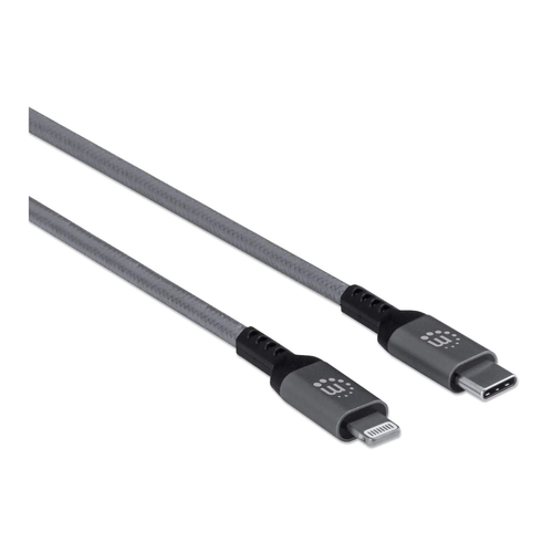 Intellinet 394208 MFi-Certified USB-C to Lightning Charge & Sync Cable, 1 m, Space Gray, 18 W