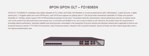 C-Data Technology FD1608SN - 1U GPON OLT 8 PON ports 4 uplink COMBO ports 4-10/100/1000M