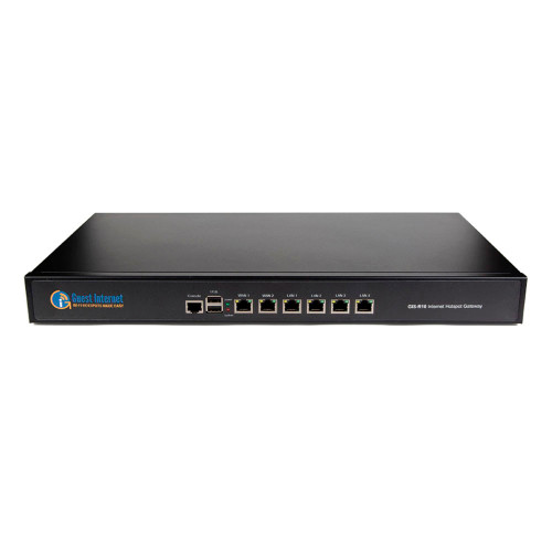 Guest Internet GIS-R10 Dual-WAN Hotspot Gateway with Captive Portal, 6 Gigabit Ports and Up to 400 Mbps Throughput