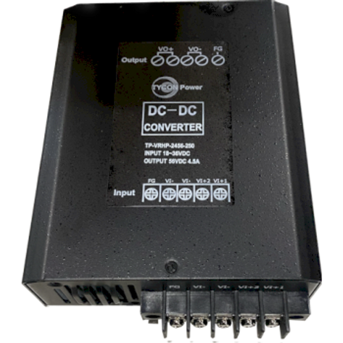 Tycon Voltage Converter +/- 18-36VDC IN. 56VDC @ 4.46A 250W Regulated OUT. Isolated