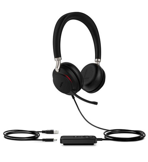 Yealink UH38-DualTeams-BAT USB & Bluetooth Wired Headset Dual Noise Canceling Mics HD Voice Built In Battery Busylight