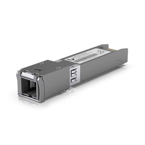 Front view of Ubiquiti UACC-UF-OM-XGS featureing an SC/UPC connector and supports XGS-PON and XG-PON data rates