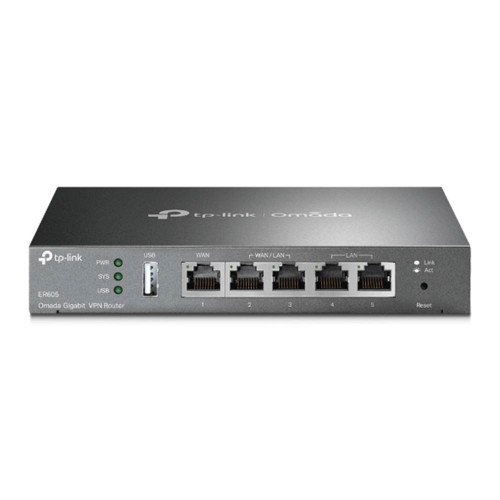 TP-Link ER605 Omada Gigabit VPN Router Multi-WAN 20 IPsec VPNs USB WAN Backup Cloud Managed