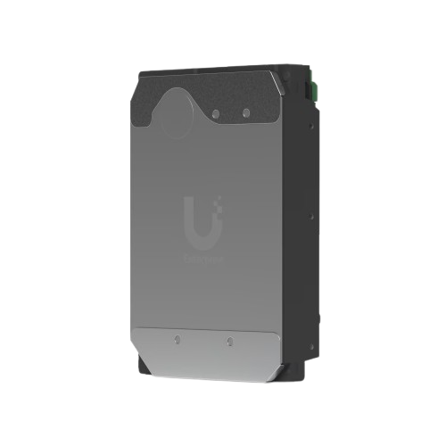 Front angled view of Ubiquiti UACC-HDD-E-16TB  SATA hard drive showing label details