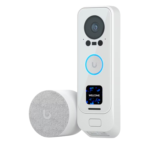 Front view of Ubiquiti UVC-G4 Doorbell Pro PoE Kit WH with UVC-G4 Doorbell Pro and UP-Chime PoE