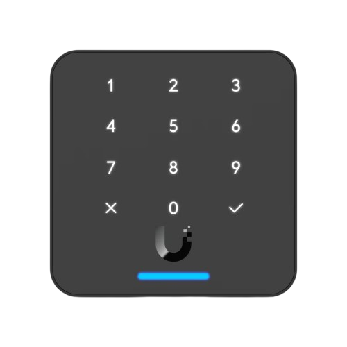 Front view of Ubiquiti UA-G3-Flex-B with a capacitive touch keypad, 12 capacitive buttons, and an integrated speaker
