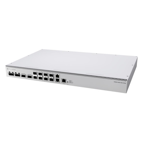MikroTik CRS812-8DS-2DQ-2DDQ-RM 400G switch front panel with QSFP56-DD, QSFP56 and SFP56 ports in 1U rackmount design