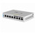 Top-down front view of Ubiquiti US-8-60W  featuring four auto-sensing 802.3af PoE ports and a total PoE budget of 60W