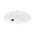 Bottom view of Ubiquiti UAP-NanoHD-US illustrating the Gigabit Ethernet (PoE In) port and factory reset button