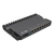 MikroTik RB5009UPr+S+IN angled view showing 8 PoE Ethernet ports, 2.5G Ethernet, 10G SFP+, USB 3.0, and compact metal enclosure