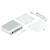 Top-down view of Ubiquiti USW-Pro-8-POE with its included parts