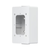 Angled rear view of the Ubiquiti UACC-Reader-JB-W highlighting the recessed cable routing opening and mounting holes