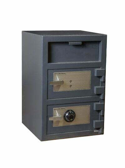 Hollon FDD-3020CK Double Door Security Depository Safe w/ Key & Dial Lock