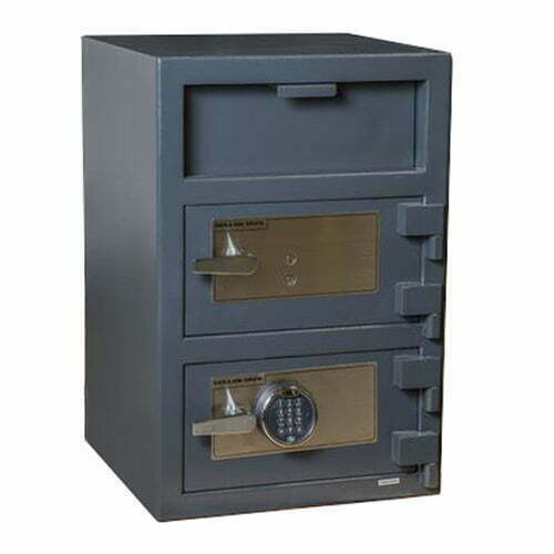 Hollon FDD-3020EK Double Door Security Depository Safe w/ Key & Electronic Lock
