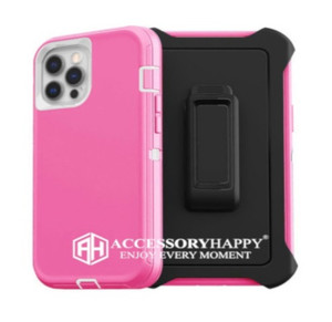 Armor Rugged Defender Case for iPhone 12 (6.1") Protective Case with Belt Clip Holster, Heavy Duty-Pink Armor Rugged Defender Case for iPhone 12 (6.1") Protective Case with Belt Clip Holster, Heavy Duty-Pink