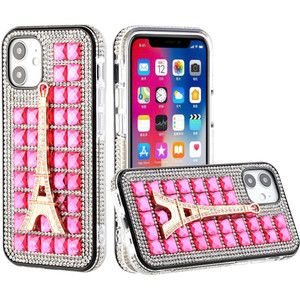 iPhone 12 iPhone 12 Pro Bling Case, Girls Women 3D Luxury Sparkle Glitter Diamond Crystal Rhinestone Pumpkin Car Charm Pendant Protective Case Cover for iPhone 13 6.1 inch ( Eiffel Tower Pink) iPhone 12 iPhone 12 Pro Bling Case, Girls Women 3D Luxury Sparkle Glitter Diamond Crystal Rhinestone Pumpkin Car Charm Pendant Protective Case Cover for iPhone 13 6.1 inch ( Eiffel Tower Pink)