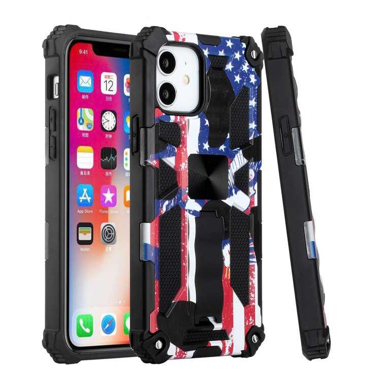 iPhone 13 Case  with Built-in Kick Stand with Magnetic Magnet Protective Phone Case for iPhone 13 iPhone-FLAG