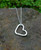 Sterling silver textured heart pendant and chain