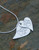 Silver wavy heart print pendants and sterling silver necklace chain