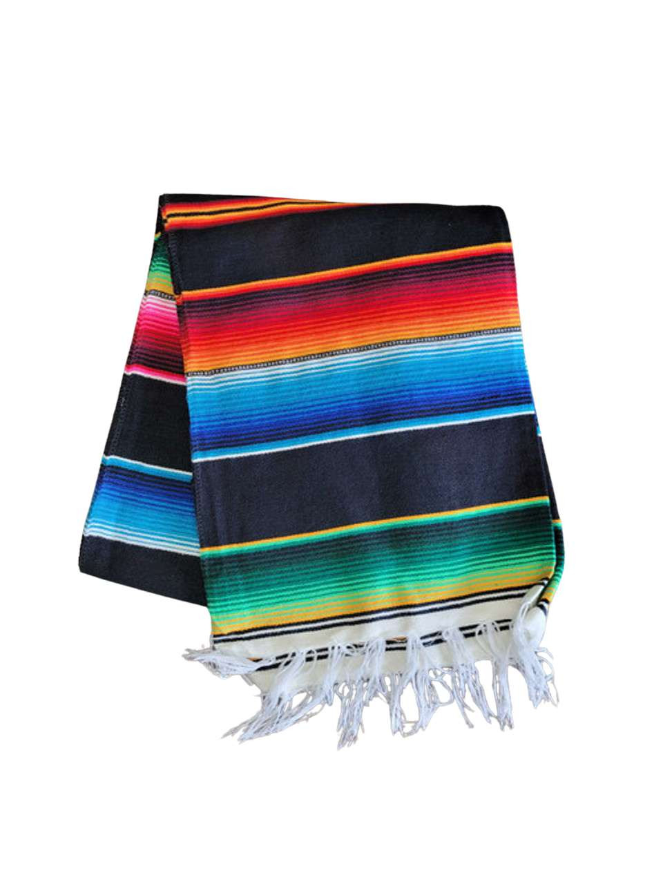 Authentic Mexican Serape Blanket Genuine Handwoven Style