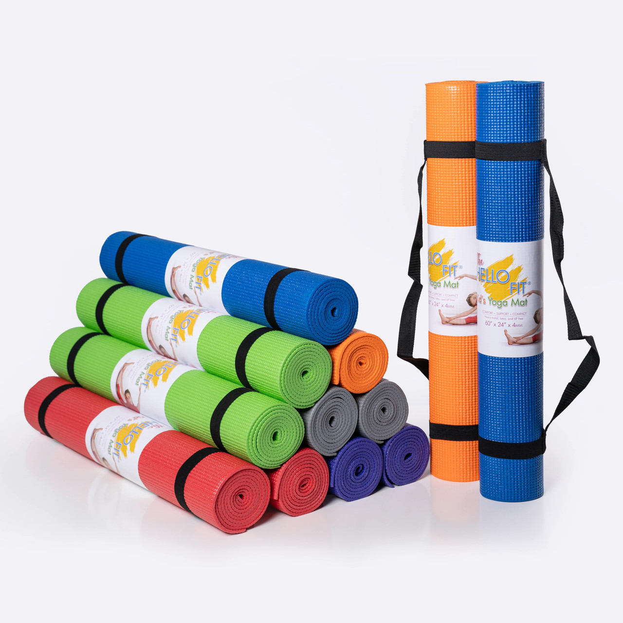 Hello Fit Yoga Mats (68 x 24 x 4mm) 10 Pack