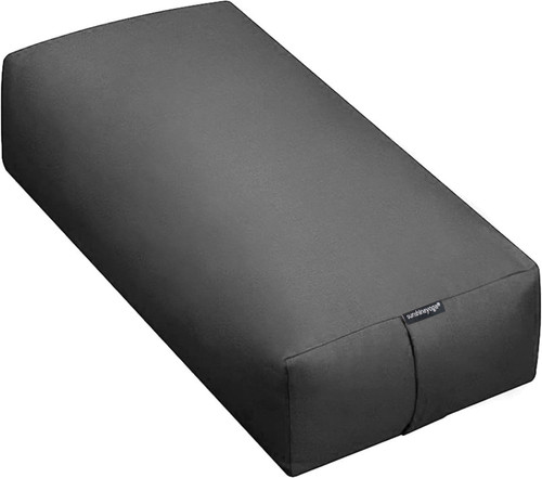 OPEN BOX - Deluxe Rectangular Yoga Bolster, 24" x 6" x 12" - Charcoal
