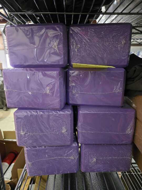 CLOSEOUT -    4" Yoga Blocks, 8 Pack, 4" x 6" x 9" - Light Purple