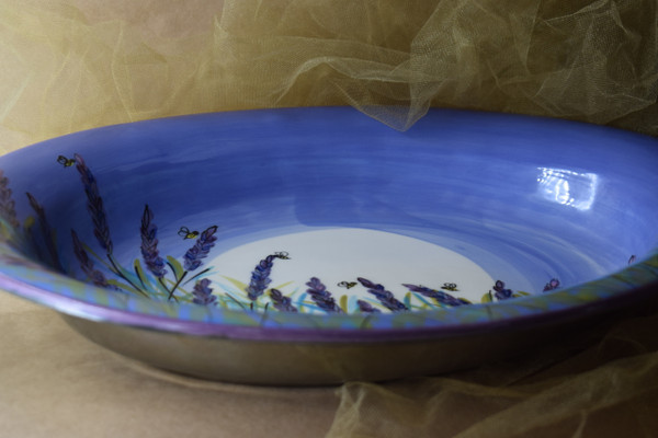 (OB16-LM) 16" Oval Bowl- Lavender Moon