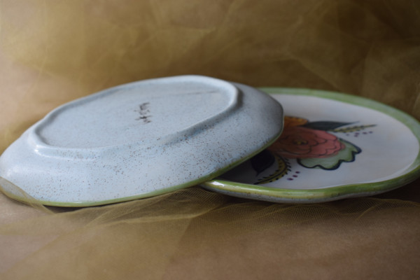 (MP08-JF) 8" Edged Dinner Plate- Jenna Floral