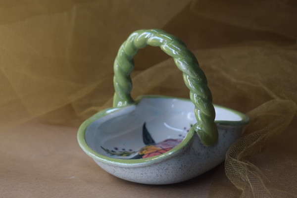 (BI-BS03-SM-JF) Small Basket Bowl- Jenna Floral